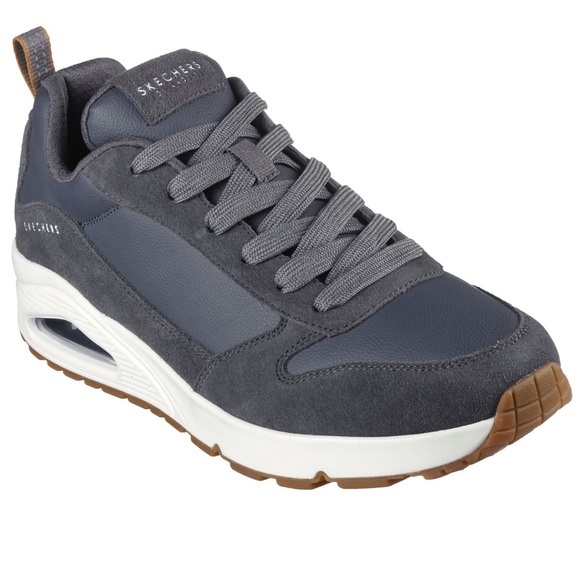 Skechers Uno Air Stacre Men’s Air Cooled Memory Foam Athletic Shoes - Dark Gray - Picture 3 of 5